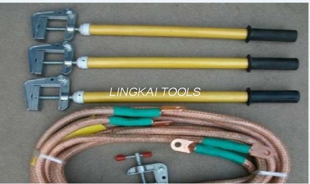 ارتھ کلیمپ کے ساتھ 35KV وولٹیج الیکٹرک سیکیورٹی ٹولز کاپر گراؤنڈ راڈ JDX