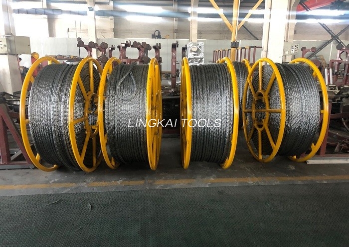 4 کنڈکٹر سٹرنگنگ کے لیے 24mm اینٹی ٹوئسٹنگ برائیڈڈ سٹیل وائر رسی